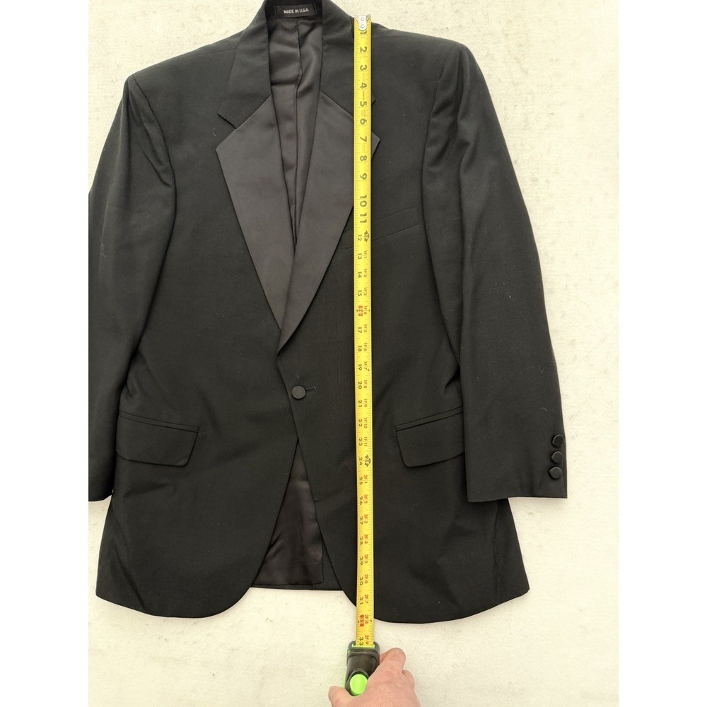 Lord West Vintage Black Tuxedo 41R Wool Shawl Lapel 70s Wedding USA ACWA Union - Picture 6 of 16